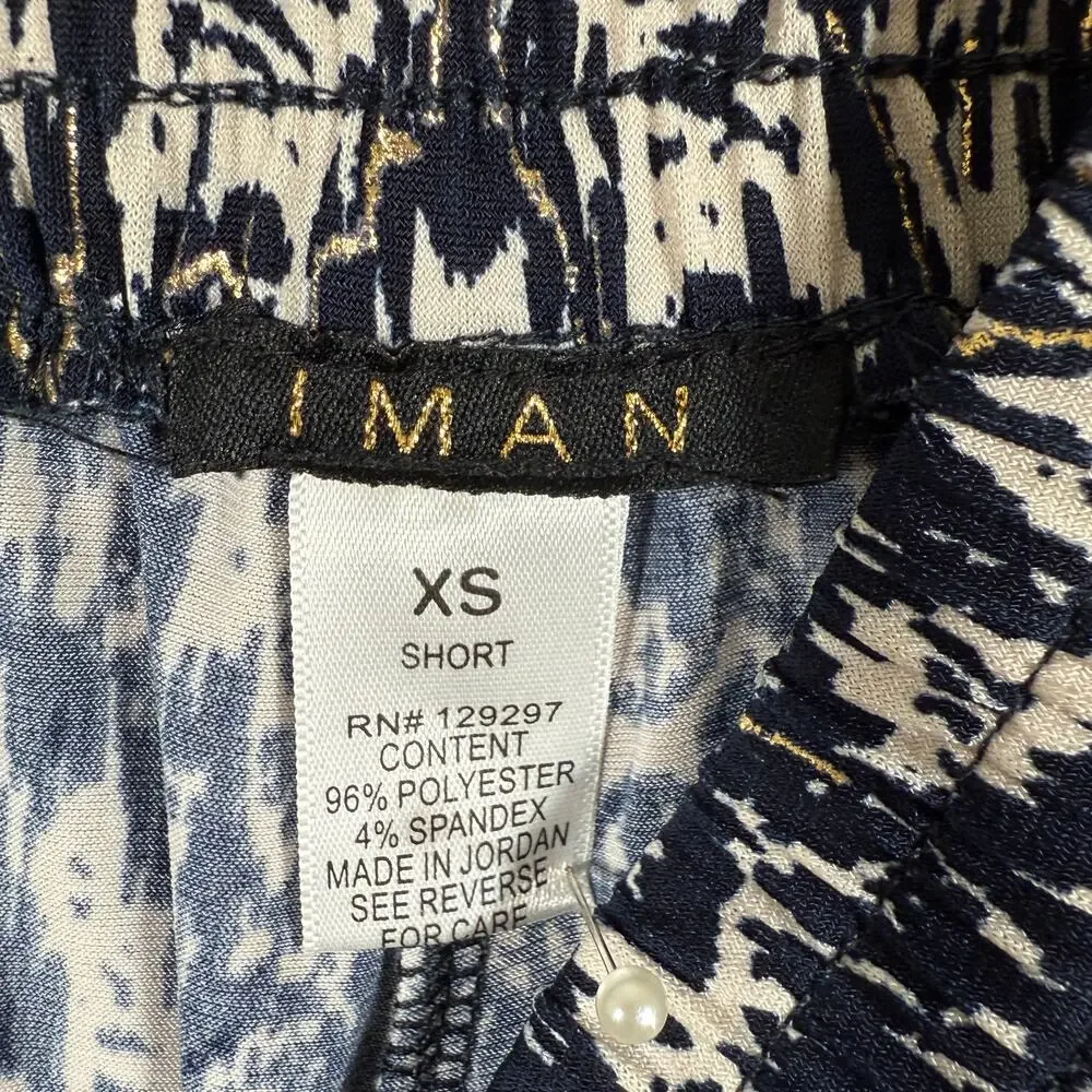 Iman Wide Leg Palazzo Boho Print Pants Stretch Jersey Knit Flowy Lounge | XS - Picture 3 of 7